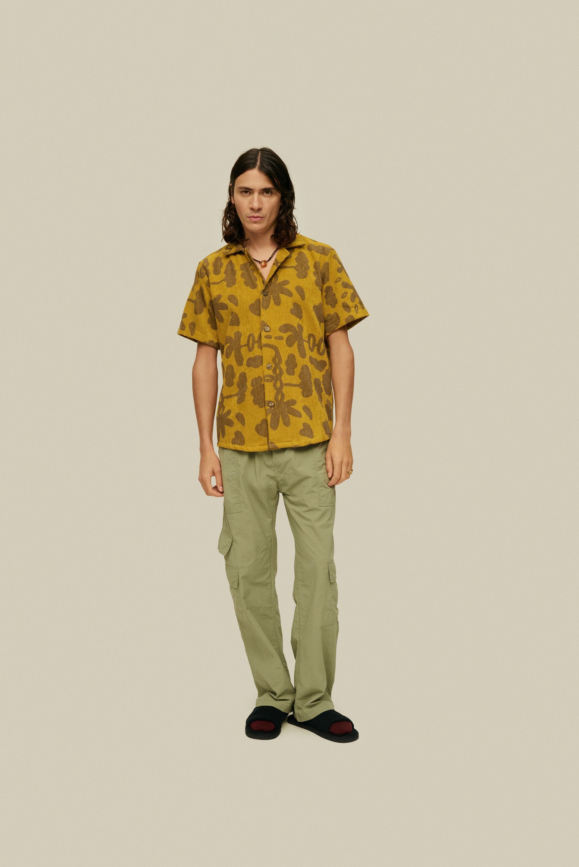 Camicia spugna jacquard Galbanum OAS