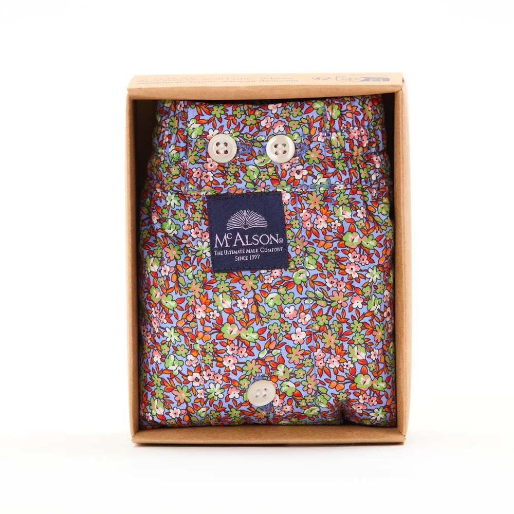 Boxer fantasia fiorellini verde rosa rosso McAlson