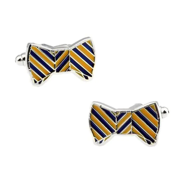Gemelli bowtie giallo blu Monsieur