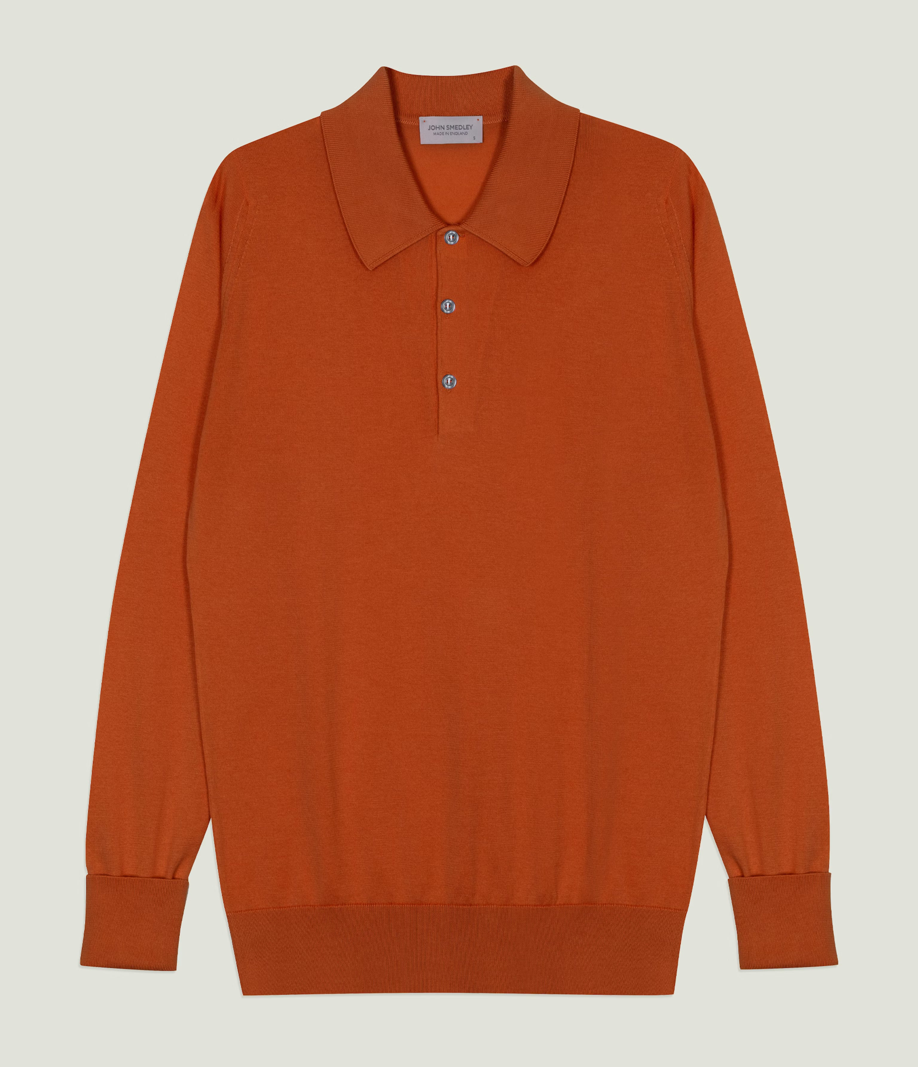 Polo Finchley manica lunga sea island cotton wyvern red John Smedley