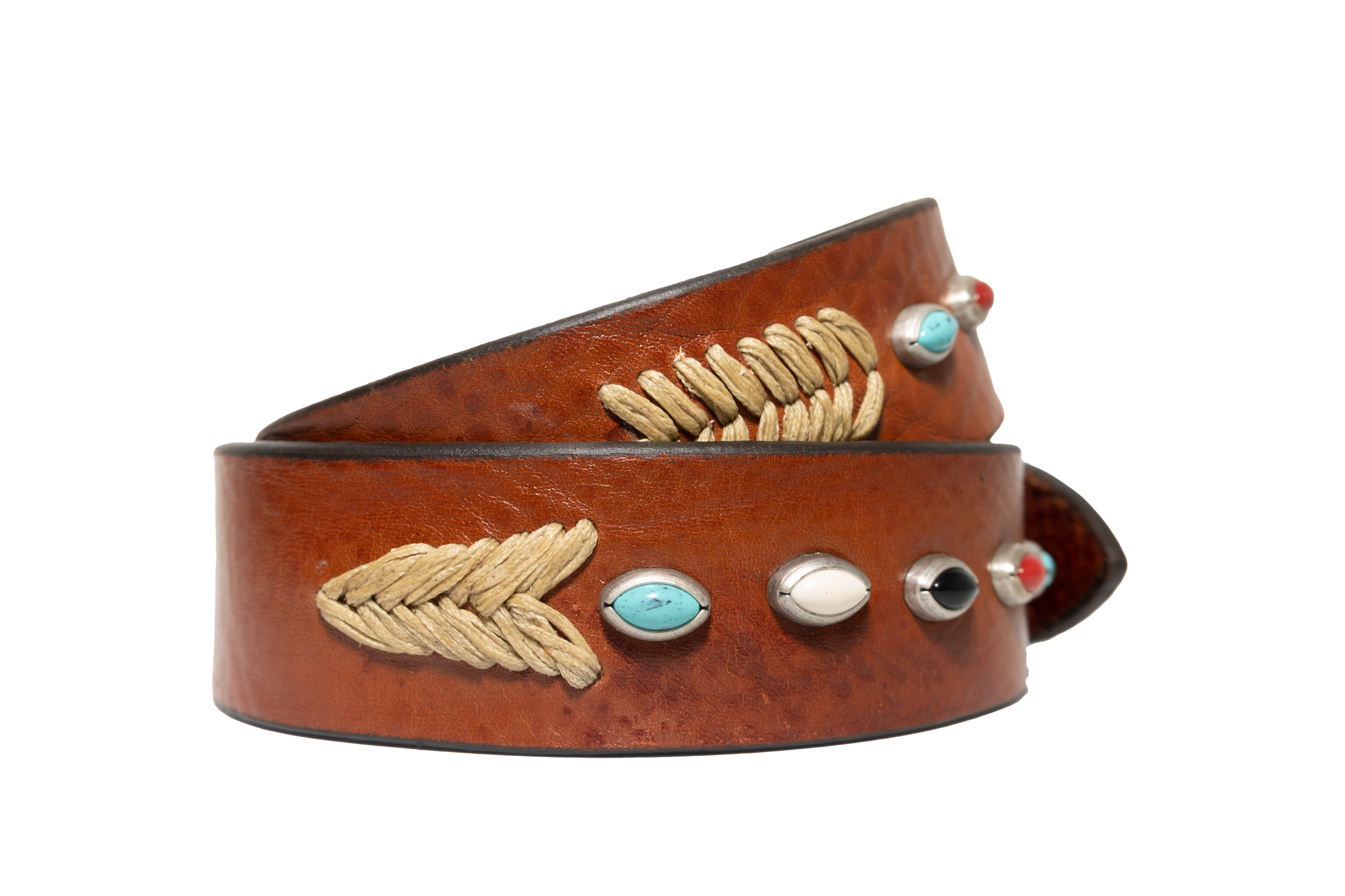 Cintura western pelle cognac Monsieur