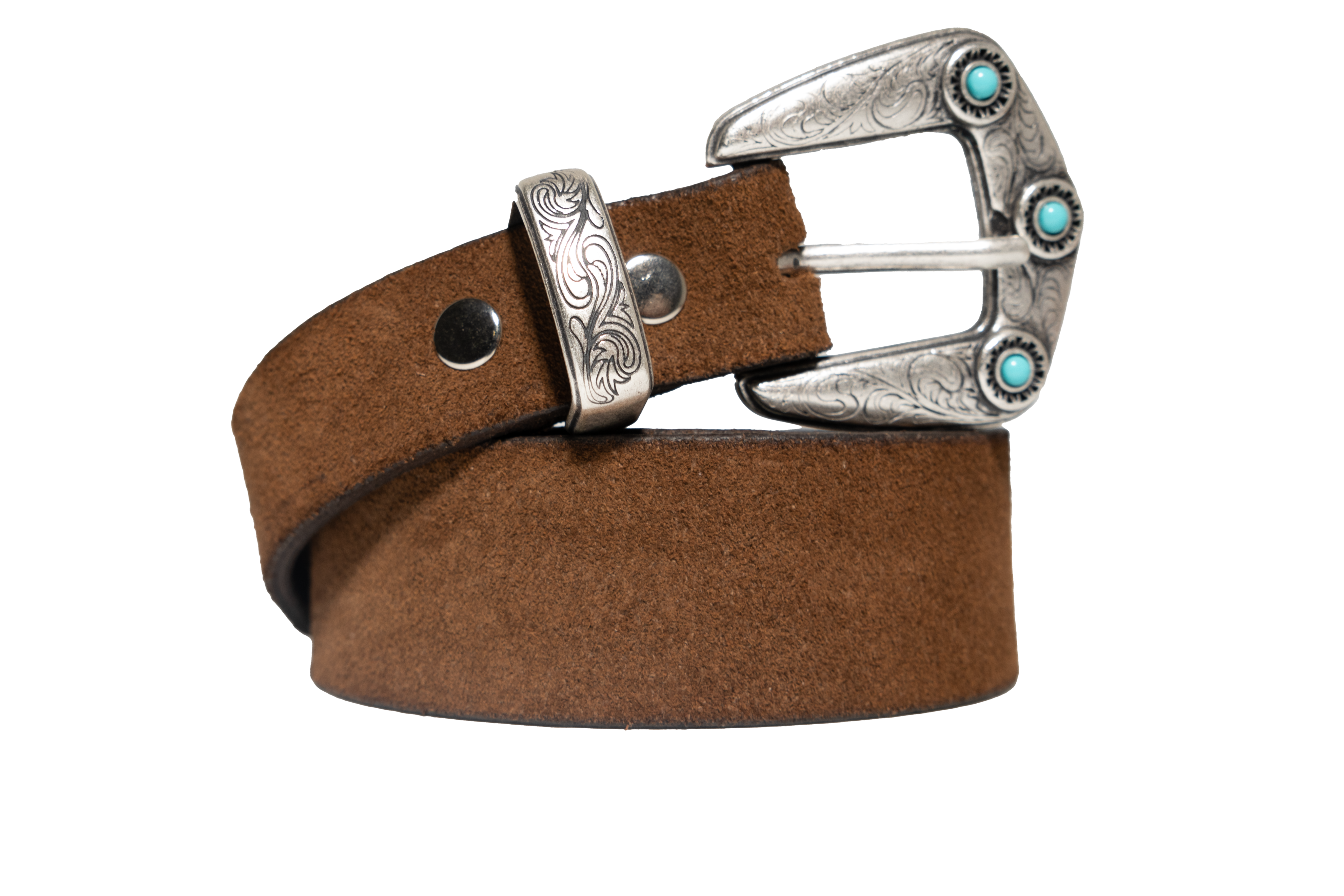 Cintura western turchesi camoscio bruciato Monsieur