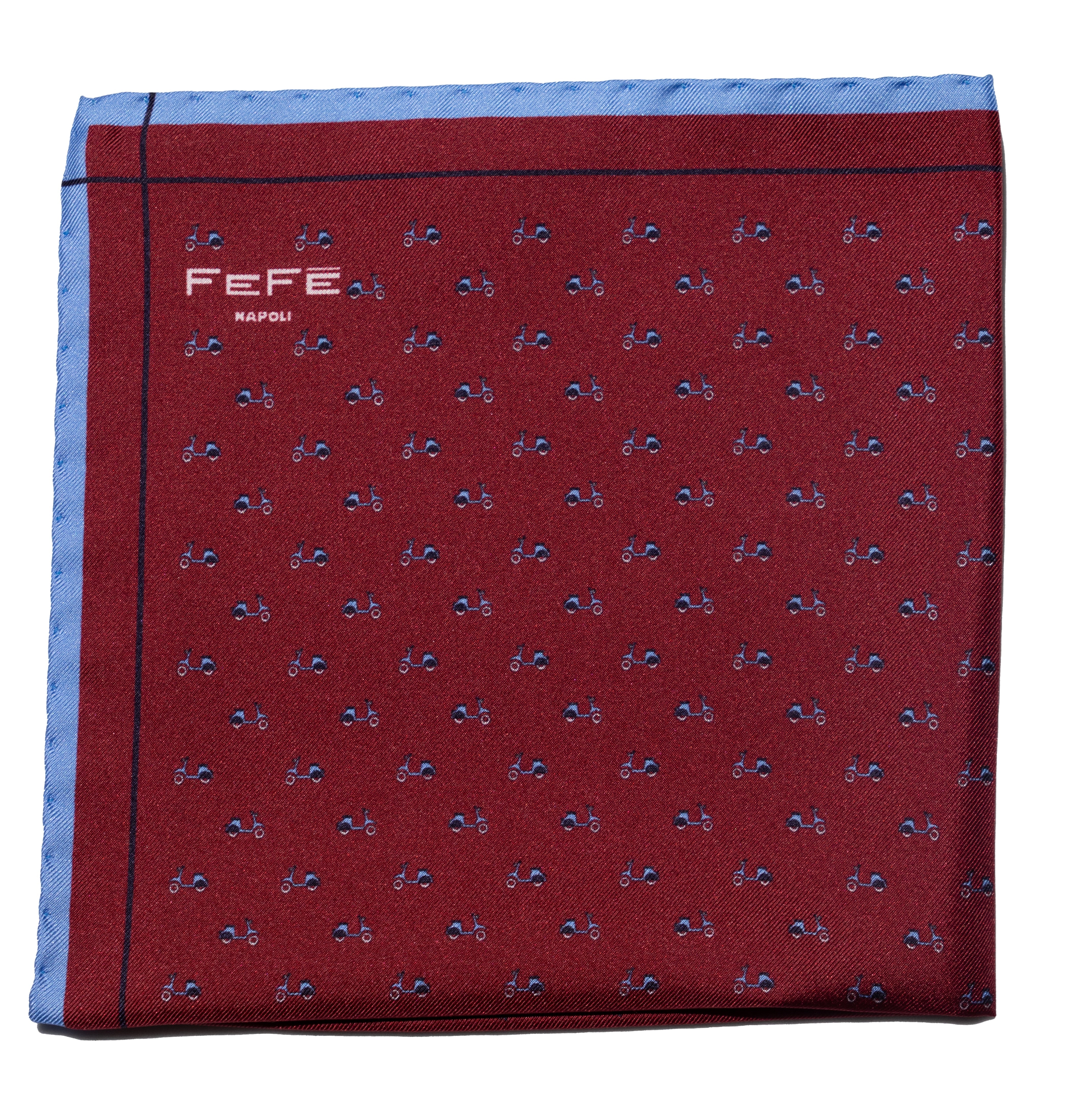 Pocket square fantasia vespa special bordeaux Fefè