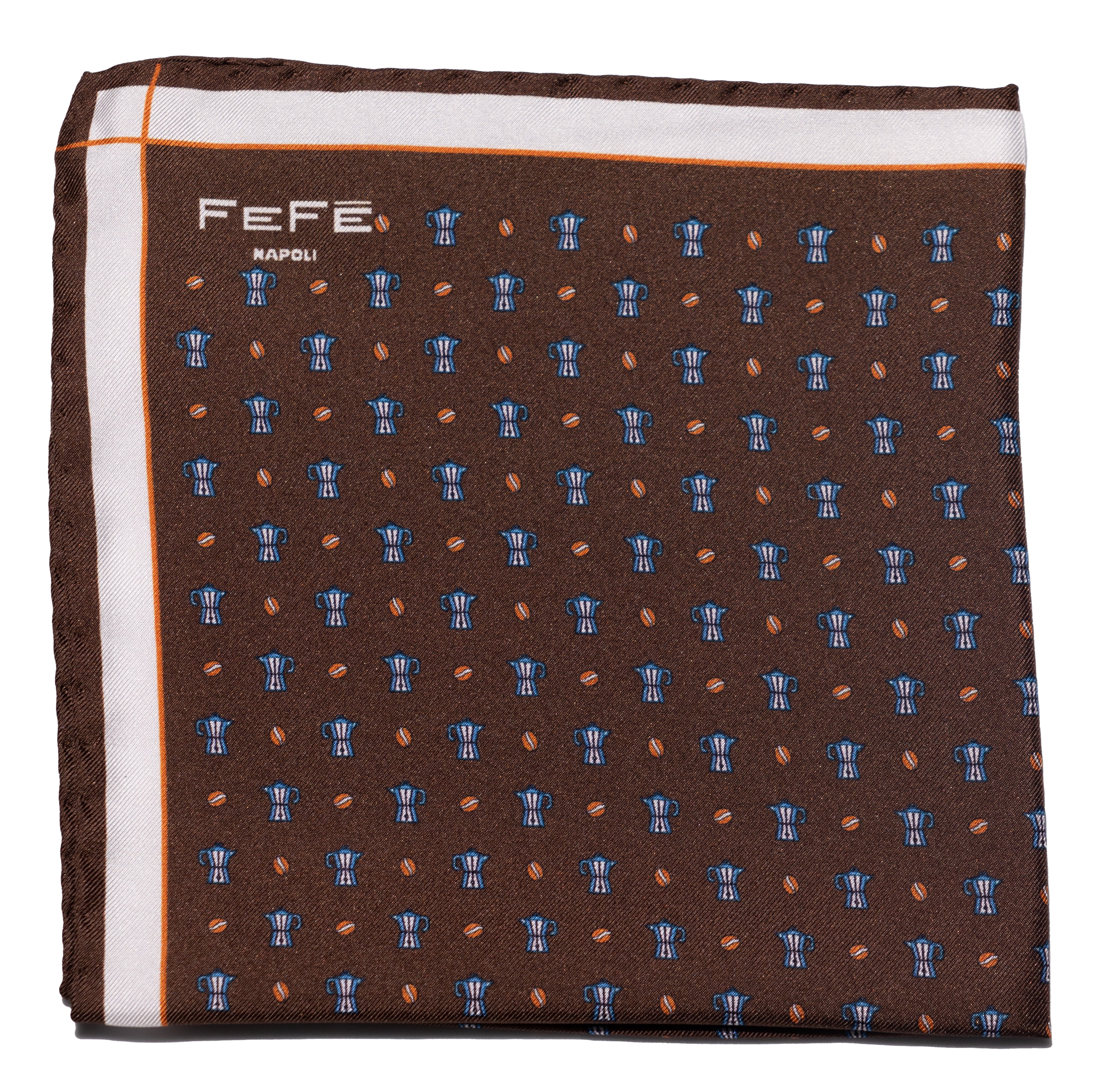 Pocket square seta moka marrone Fefè
