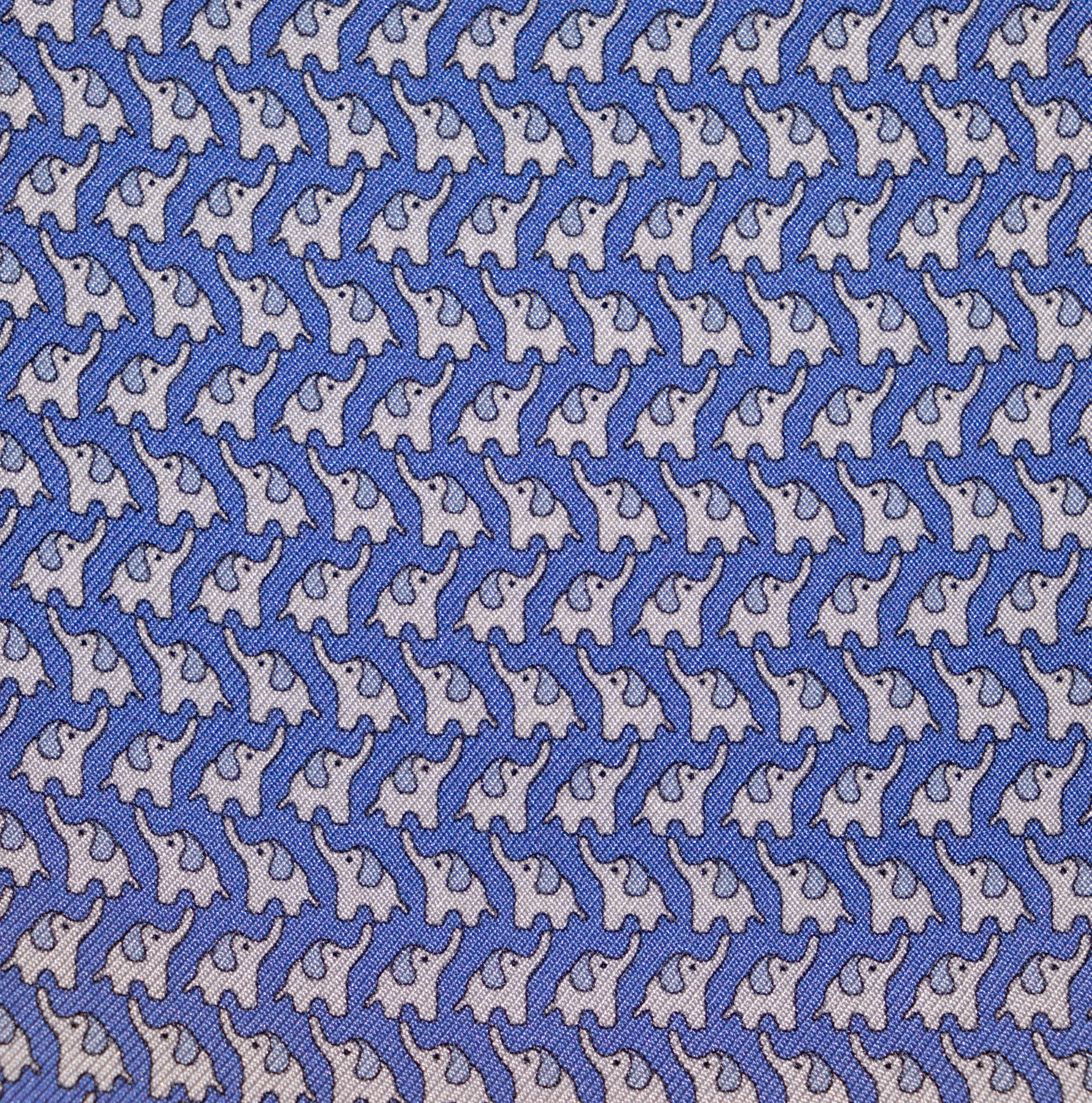 Pocket square seta elefantino celeste Fefè