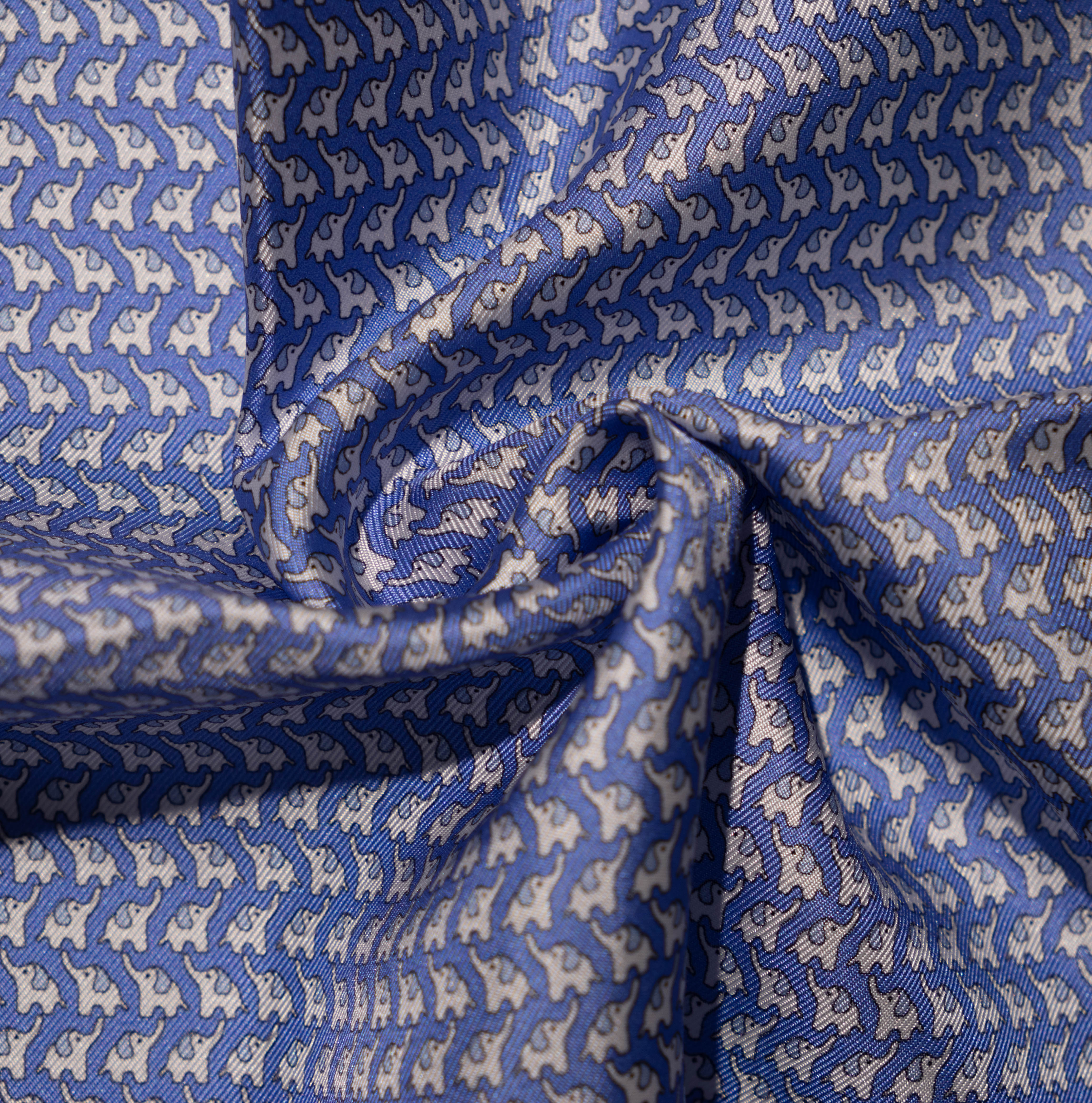 Pocket square seta elefantino celeste Fefè