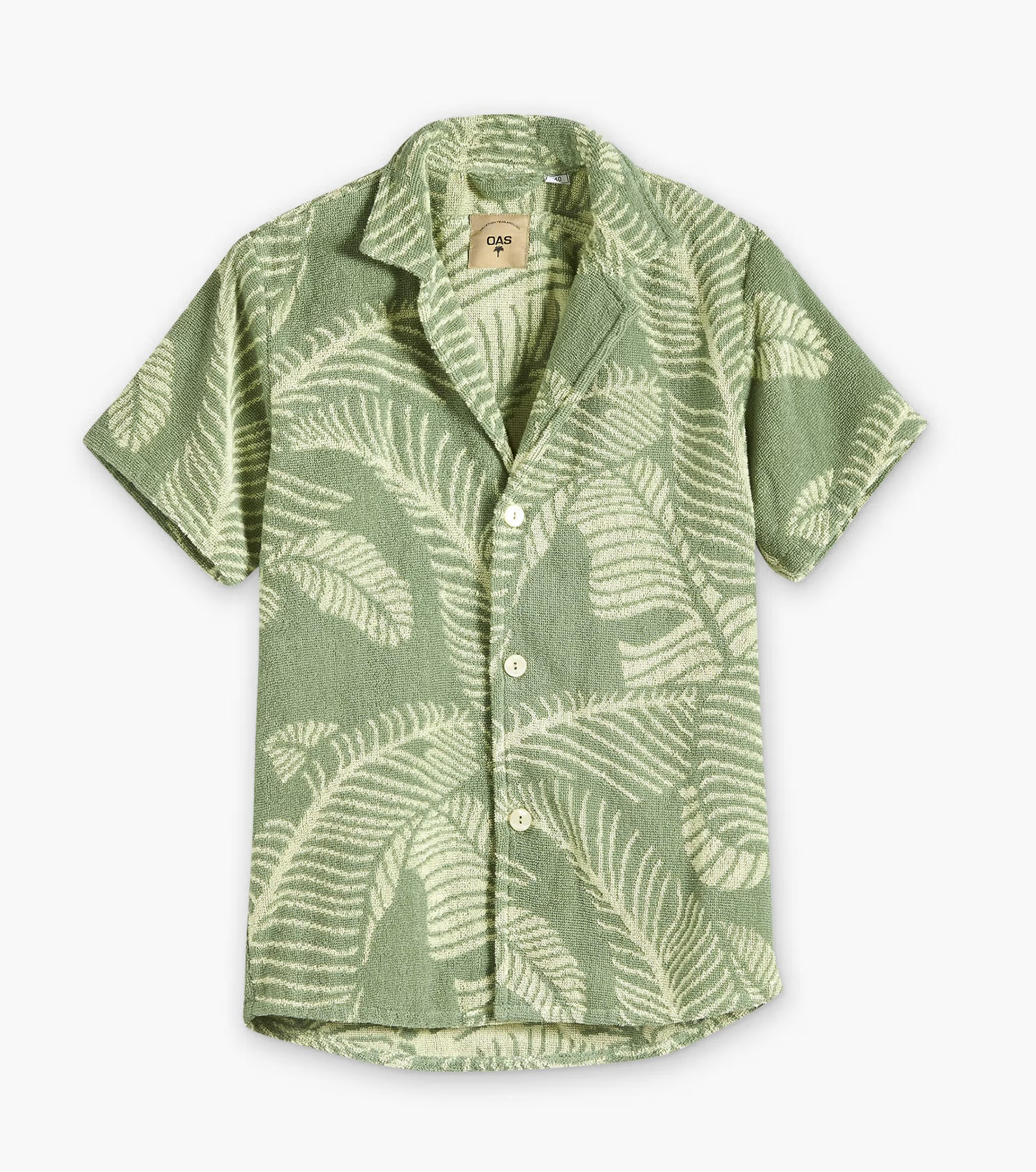 Camicia spugna jacquard foglia banano OAS