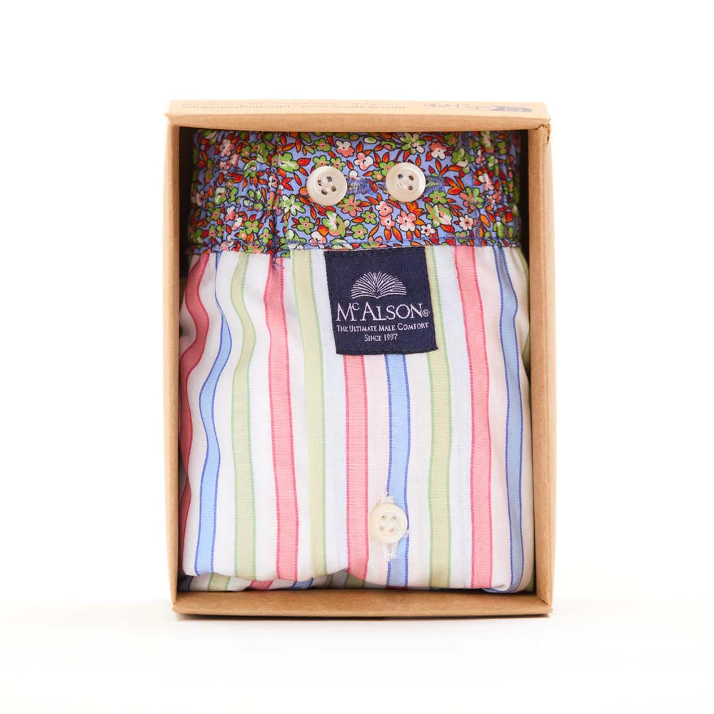 Boxer rigato rosa verde celeste bianco McAlson