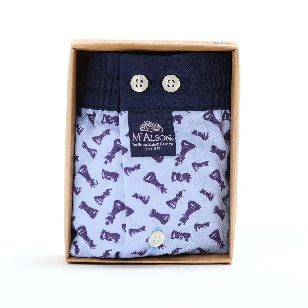 Boxer scacchi navy blu McAlson