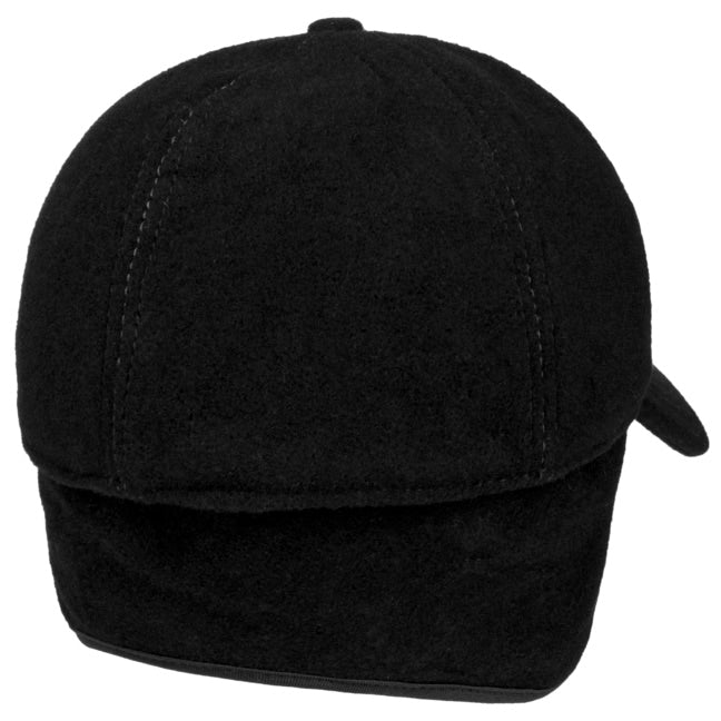Cappellino baseball con paraorecchie lana cashmere nero Stetson