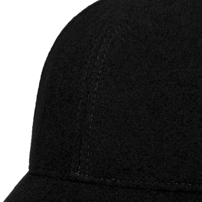 Cappellino baseball con paraorecchie lana cashmere nero Stetson
