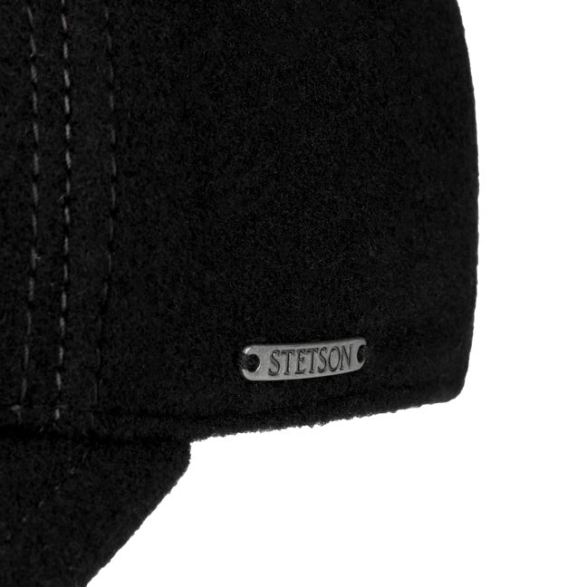 Cappellino baseball con paraorecchie lana cashmere nero Stetson