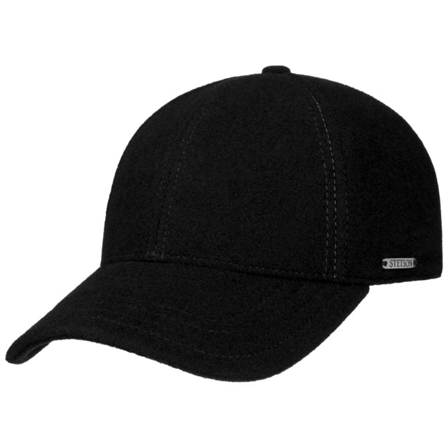 Cappellino baseball con paraorecchie lana cashmere nero Stetson