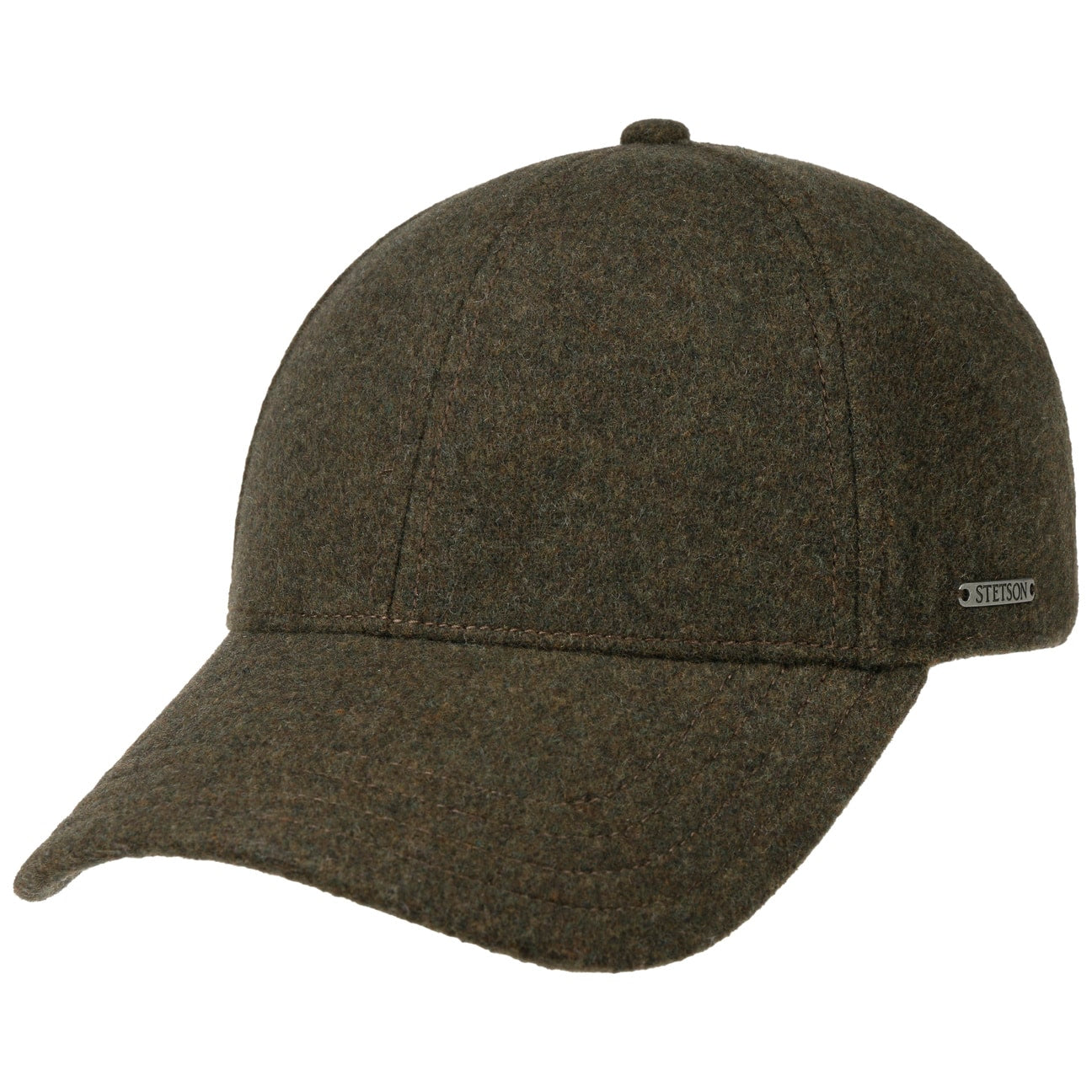 Cappellino baseball con paraorecchie lana cashmere verde oliva Stetson