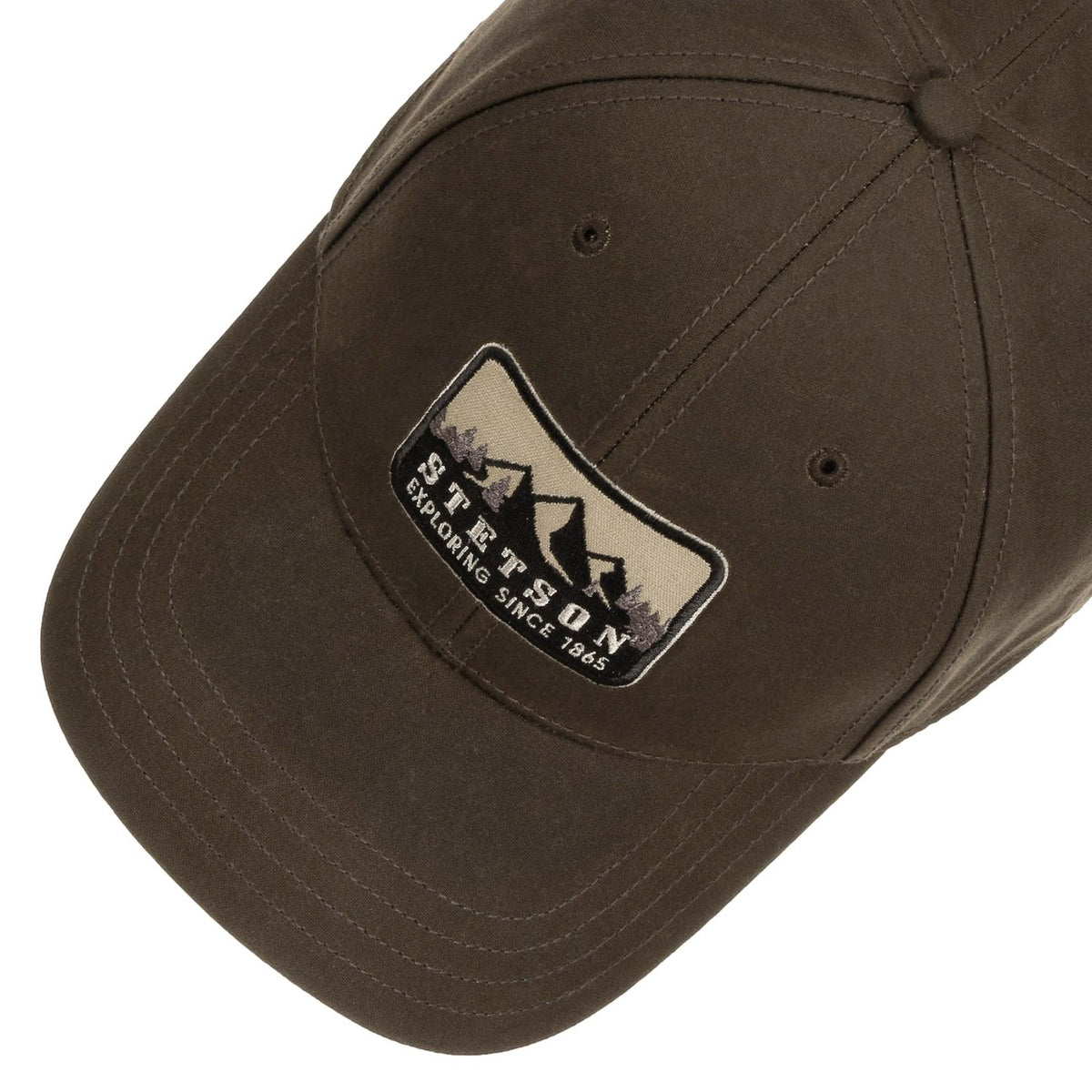 Cappellino Exploring since 1865 cotone waxed verde oliva Stetson