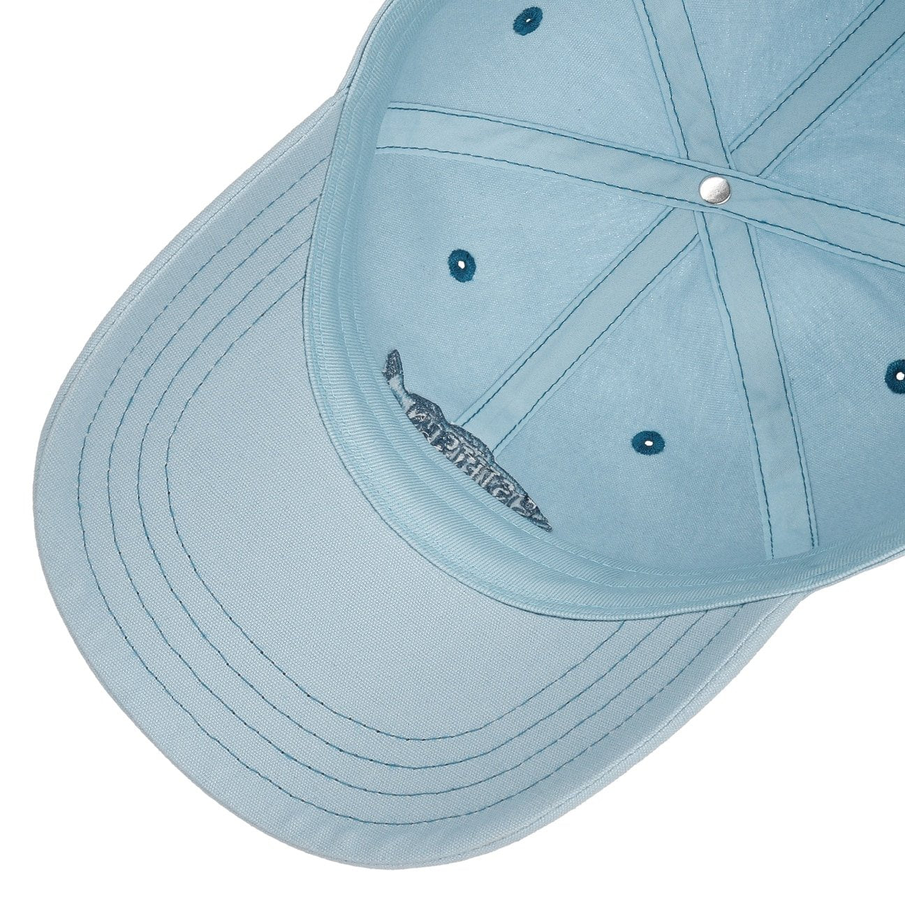 Cappellino da baseball washed canvas fish celeste Stetson