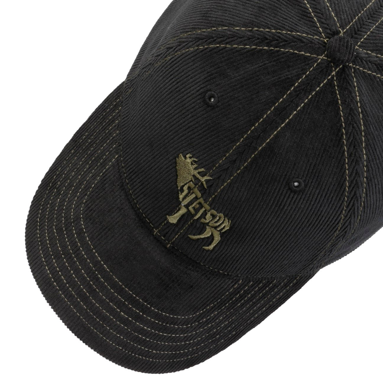 Cappellino coste nero embroidered deer Stetson