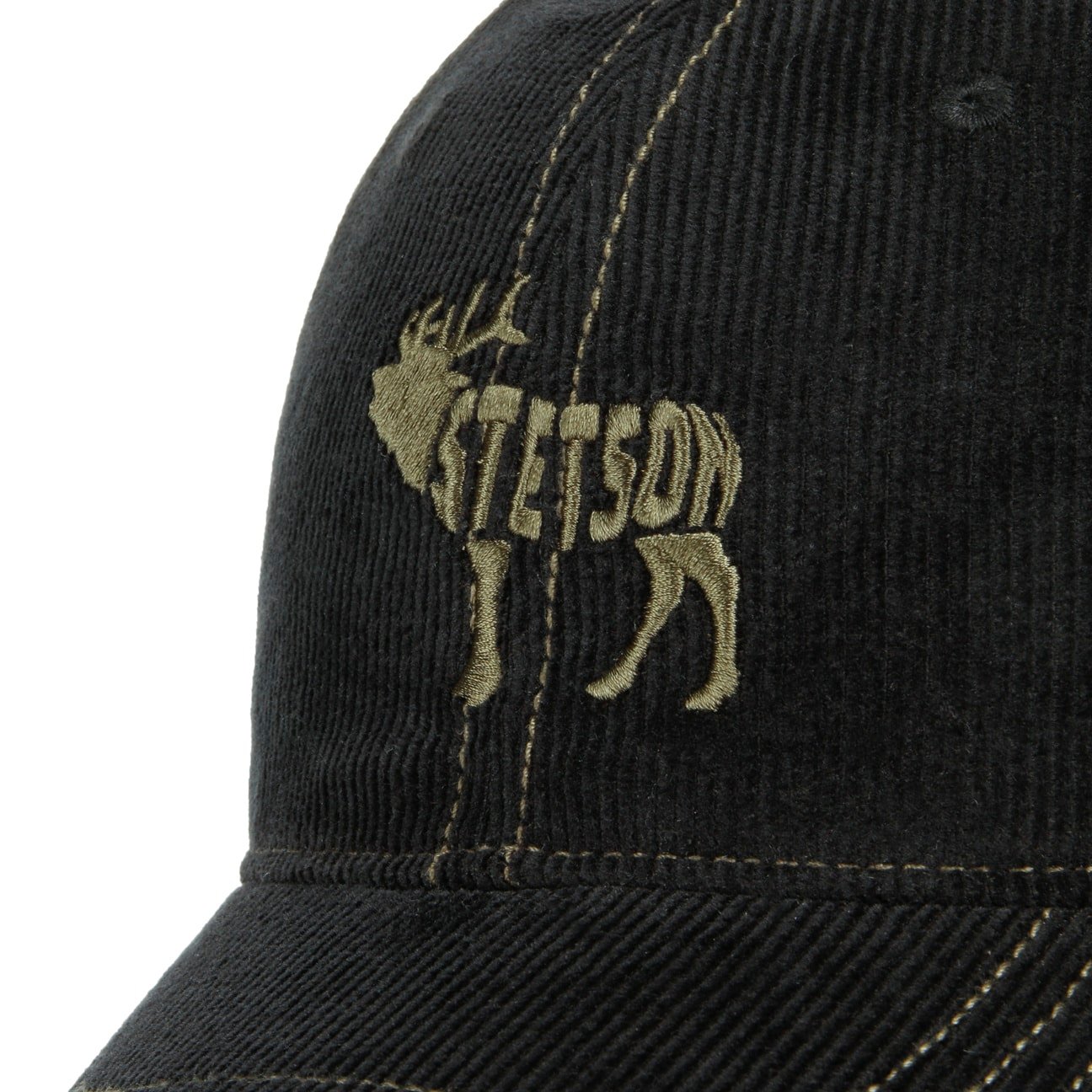 Cappellino coste nero embroidered deer Stetson