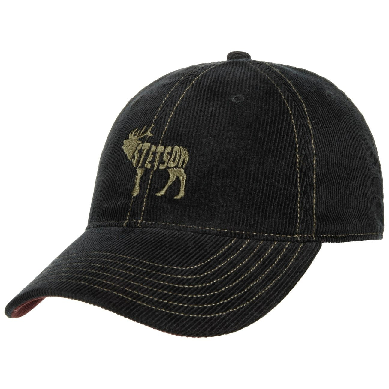 Cappellino coste nero embroidered deer Stetson