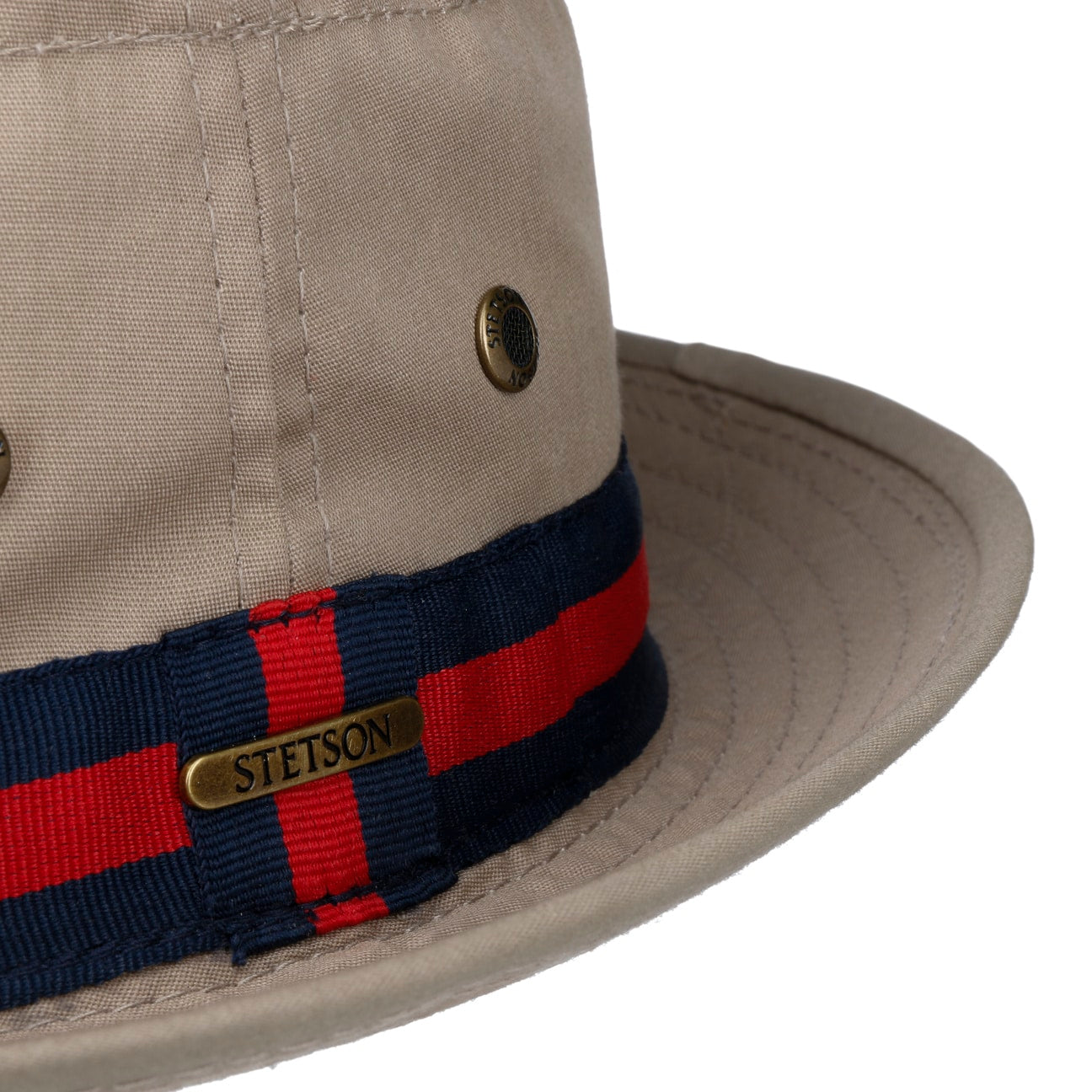 Pork Pie beige cotone regimental Stetson