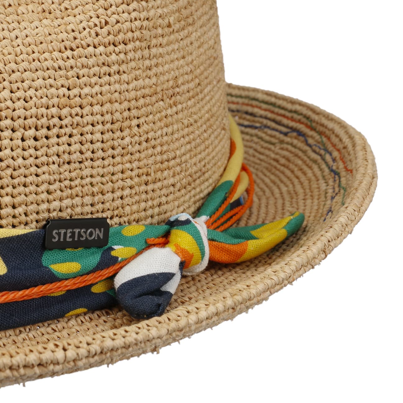 Cappello rafia crochet Festival player Stetson