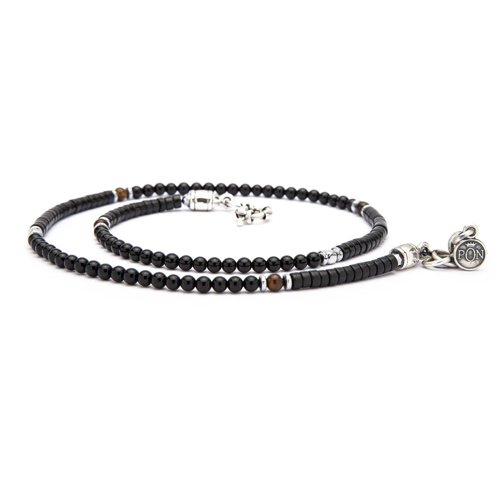 Collana cubetti sfere dischetti onice PON