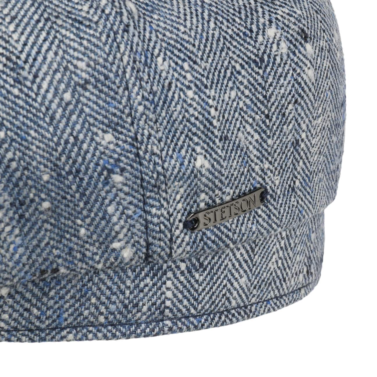 Coppola Hatteras tweed herringbone seta e lino blu Stetson