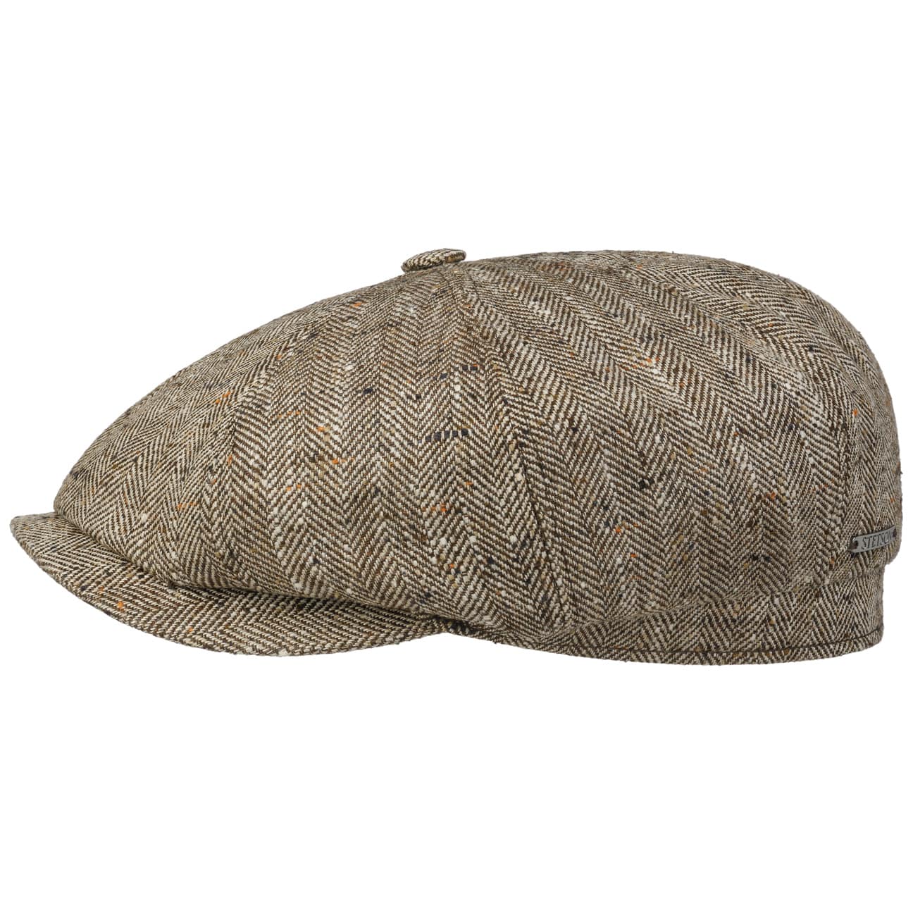 Coppola Hatteras tweed herringbone seta e lino marrone Stetson