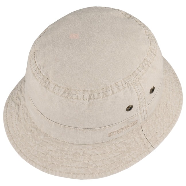 Cappello bucket cotone delavè beige Stetson