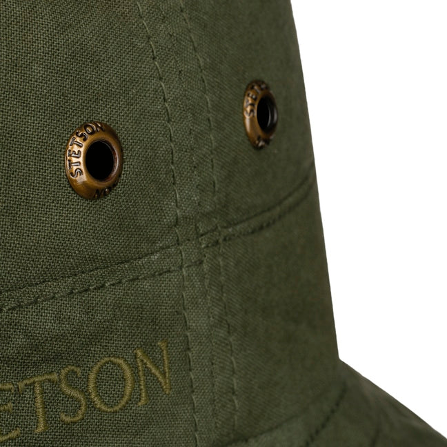 Cappello bucket cotone delavè verde oliva Stetson