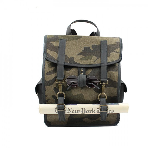 Backpack Survey Evolution pelle tela camouflage Kjore Project