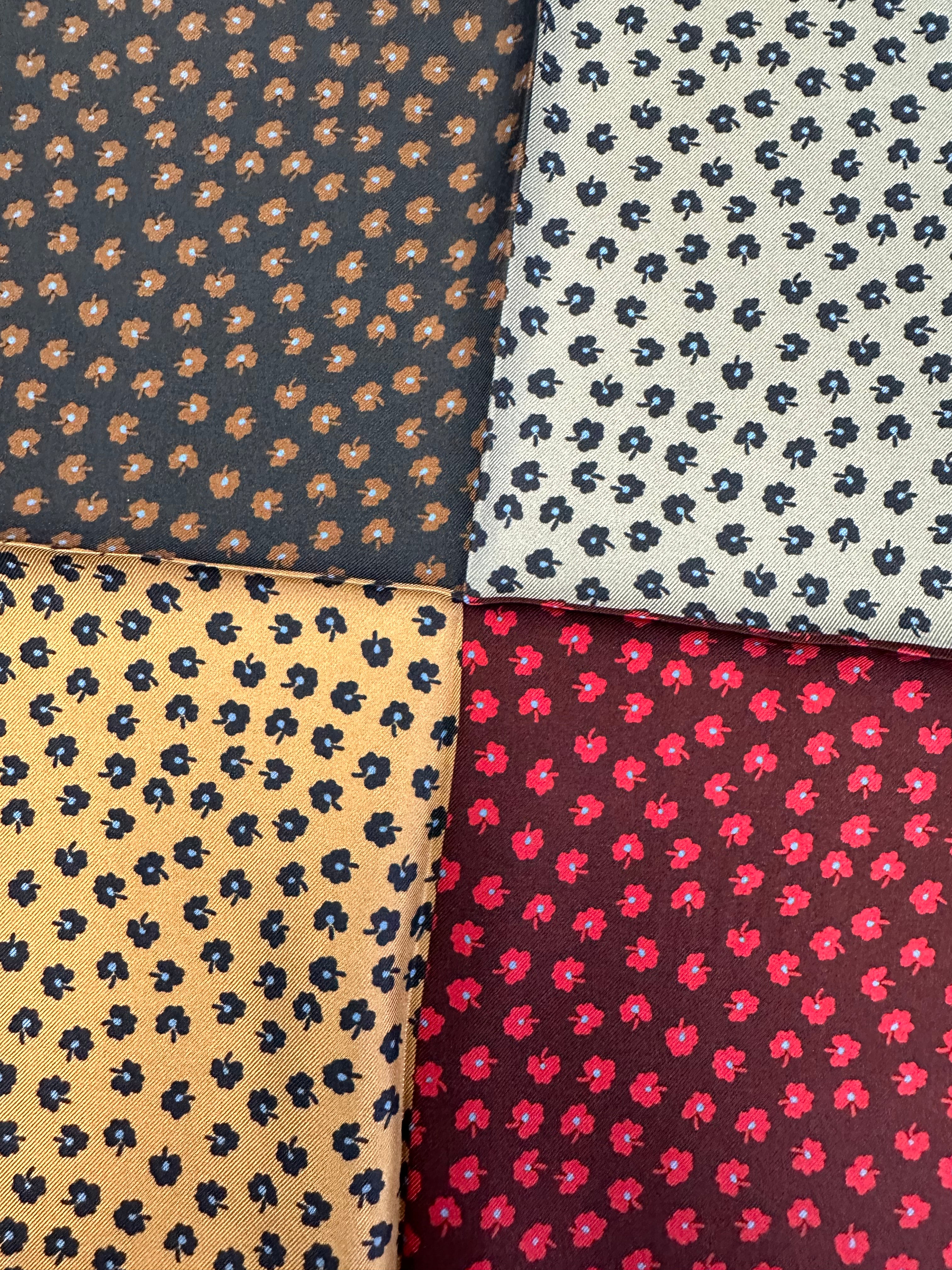 Pocket square quattro fantasie fiorellini Fefè