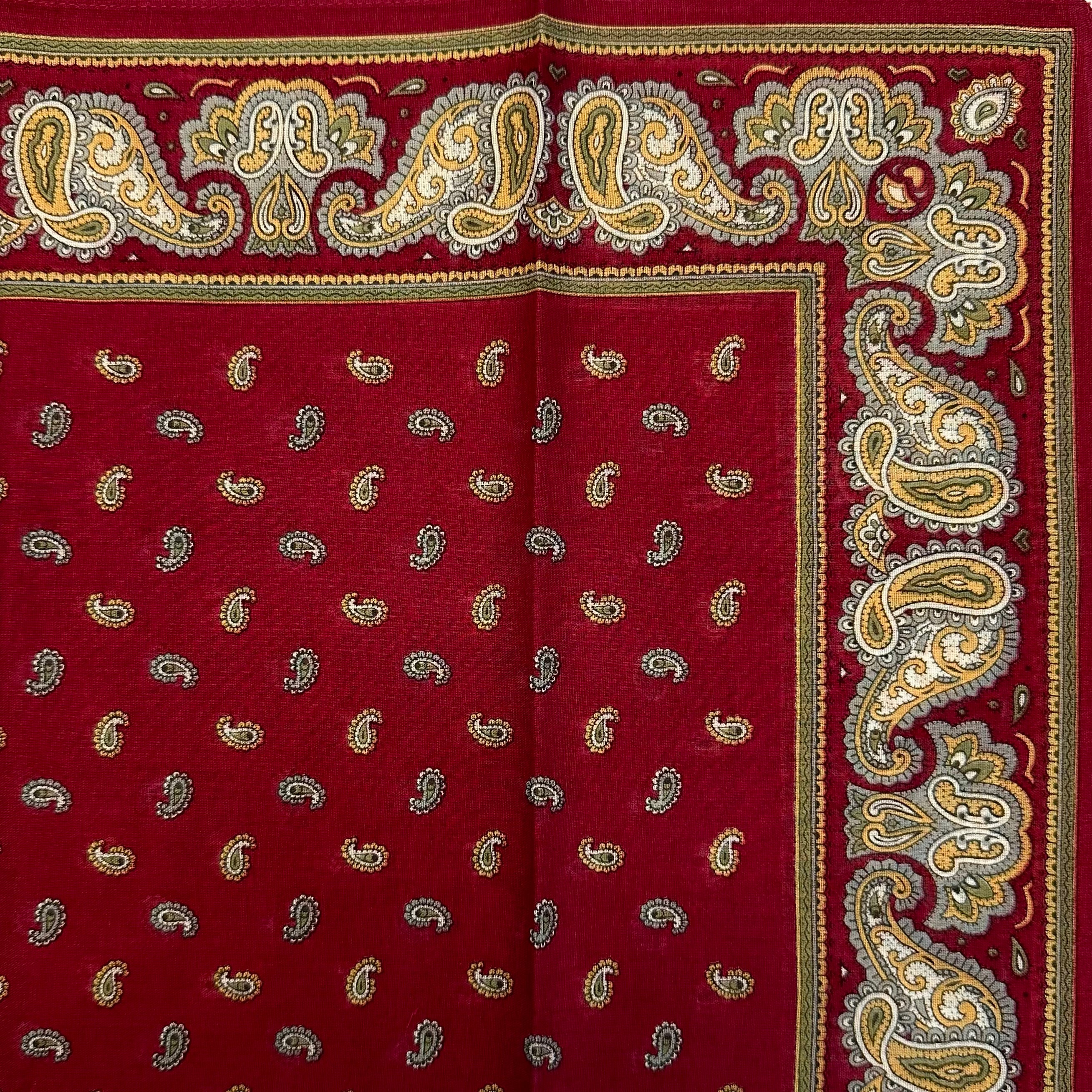 Fazzoletto bandana cotone fantasia micro paisley bordeaux Monsieur