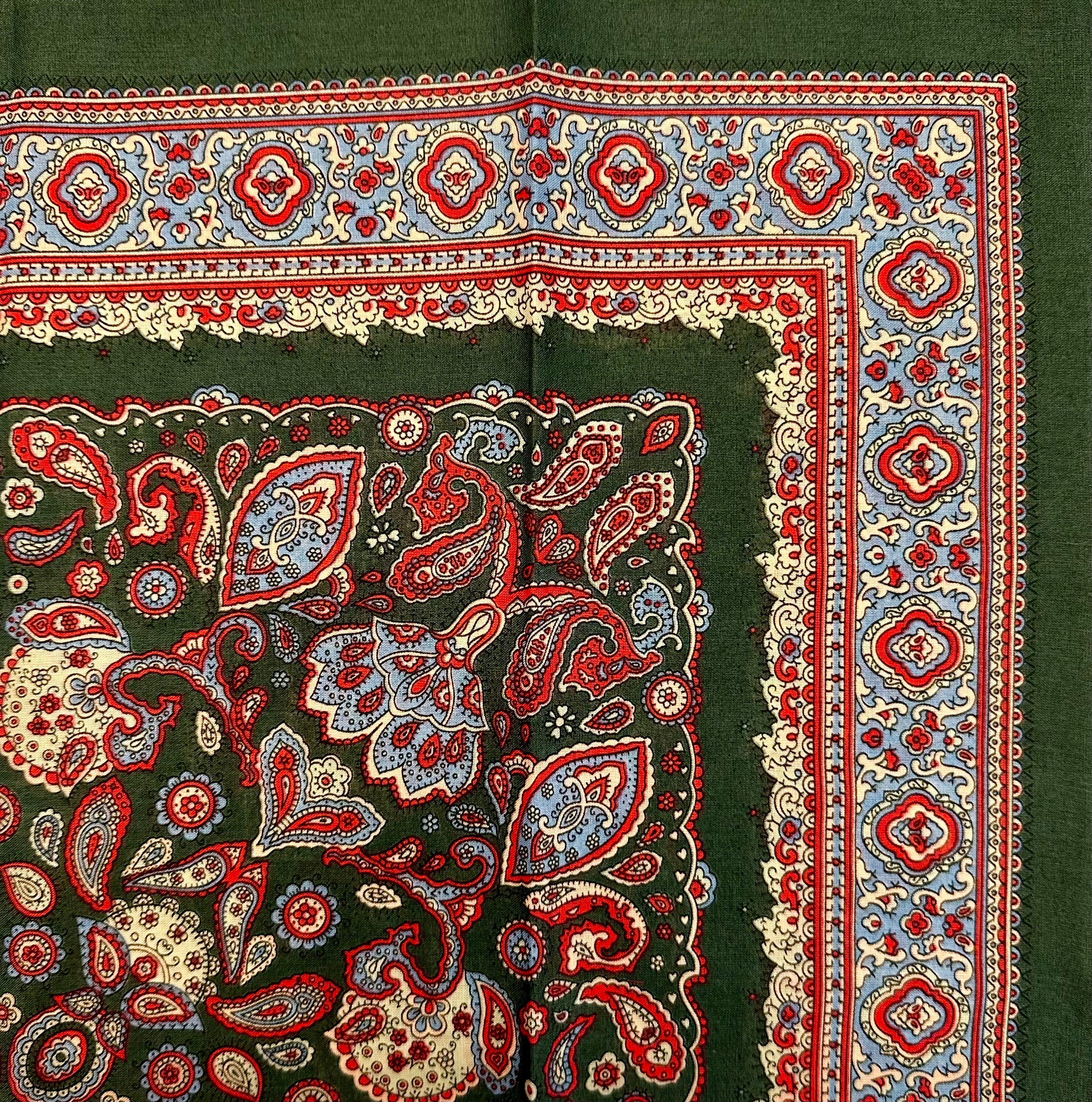 Fazzoletto  bandana cotone fantasia paisley verde scuro Monsieur