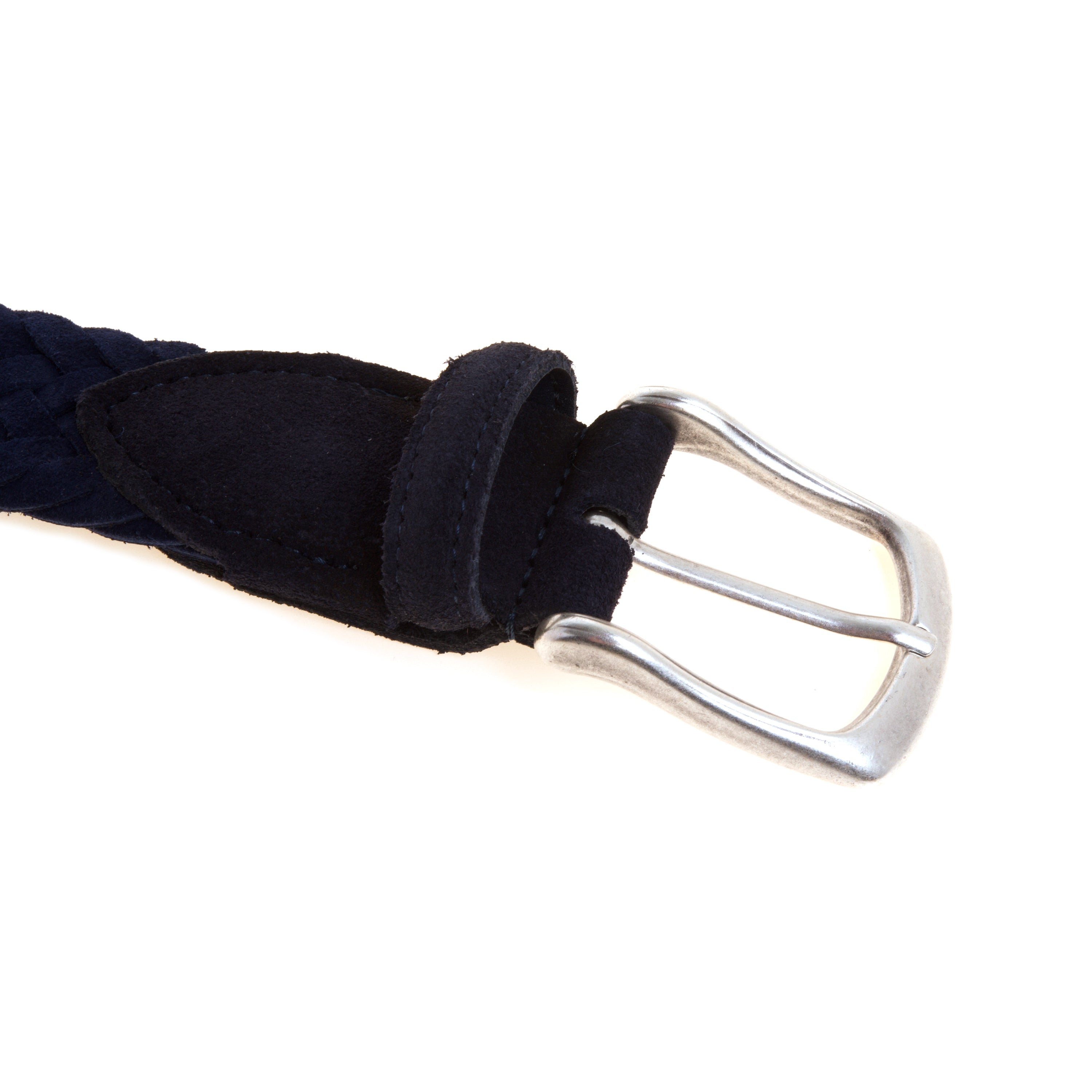 Cintura intrecciata scamosciata blu Monsieur
