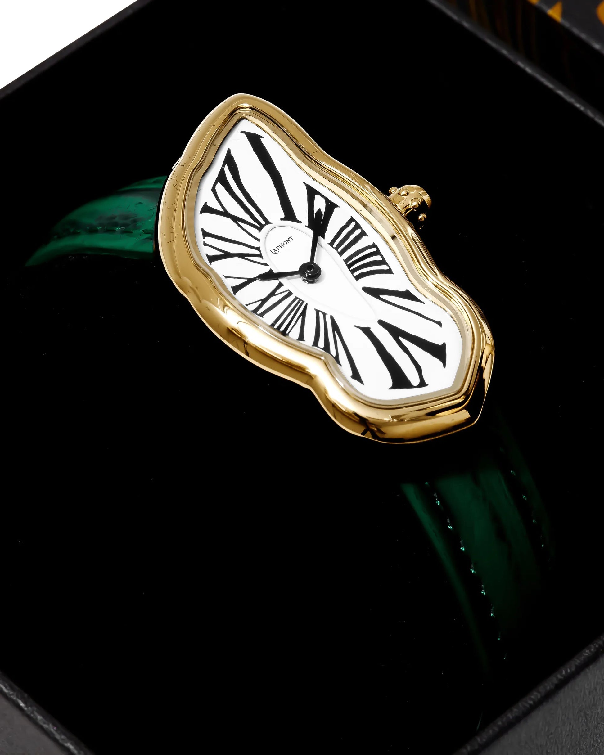 Orologio Melting Slim Gold Mens Band Green LAPHONT