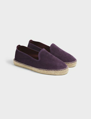 Espadrillas Tangana suede imperial plum Luca Rubinacci x Manebì