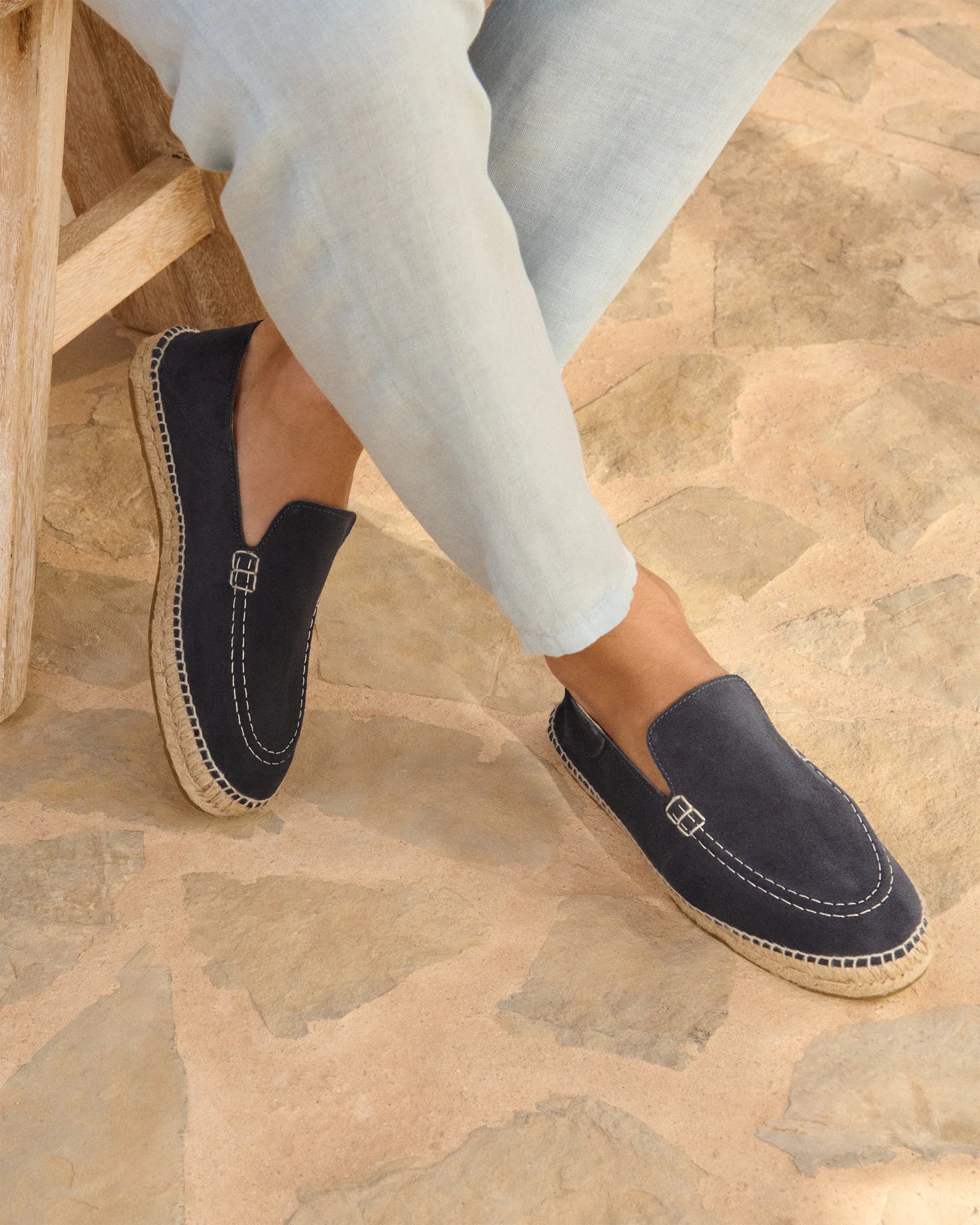 Mocassino suede Traveler loafers espadrilles patriot blue Manebì