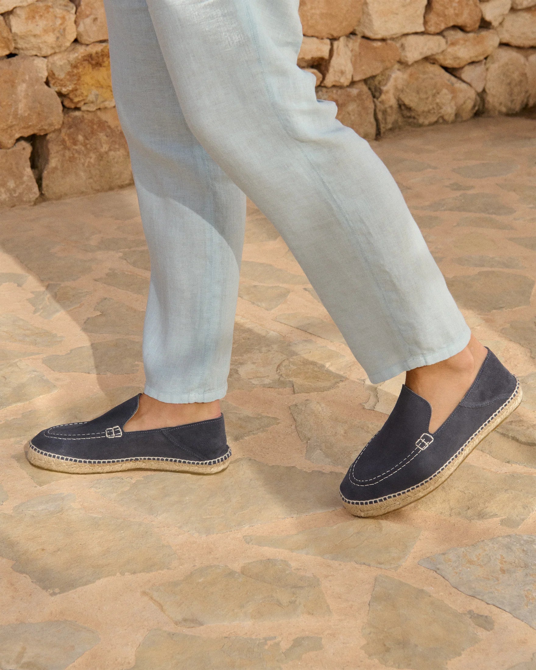 Mocassino suede Traveler loafers espadrilles patriot blue Manebì