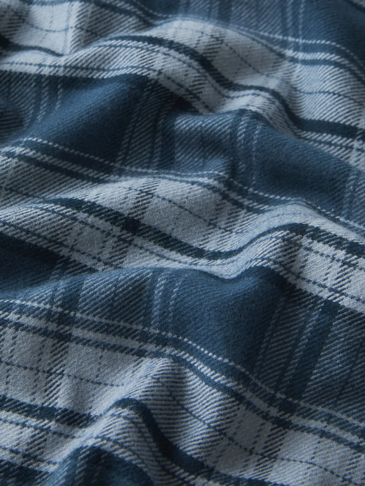 Vestaglia cotone brushed check blu Derek Rose