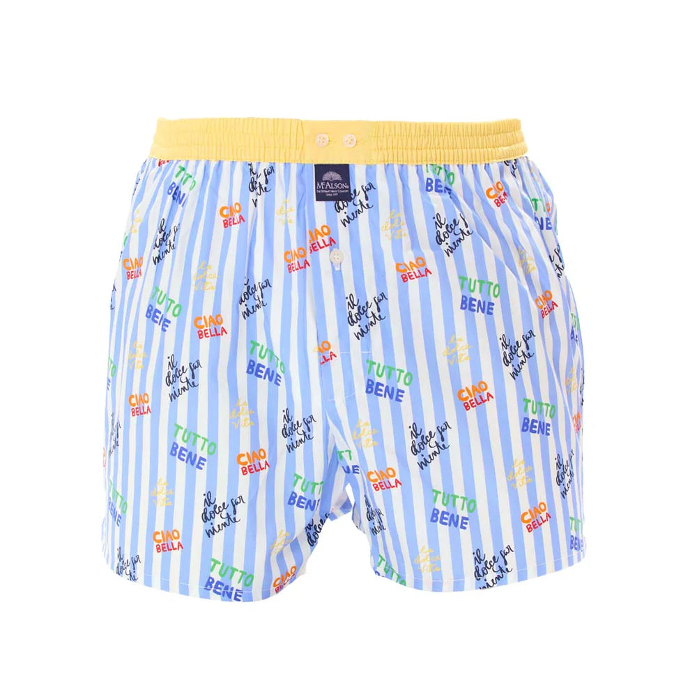 Boxer rigato "La dolce vita" light blue McAlson