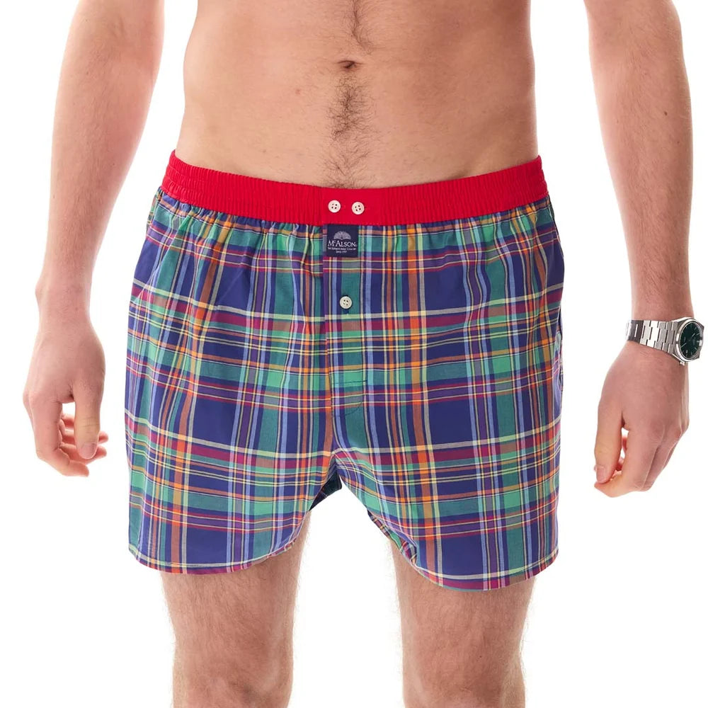 Boxer madras blu verde rosso McAlson