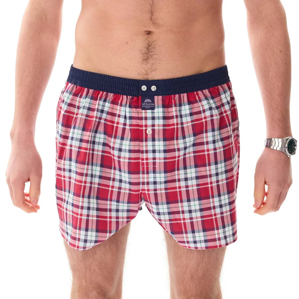 Boxer madras rosso navy McAlson