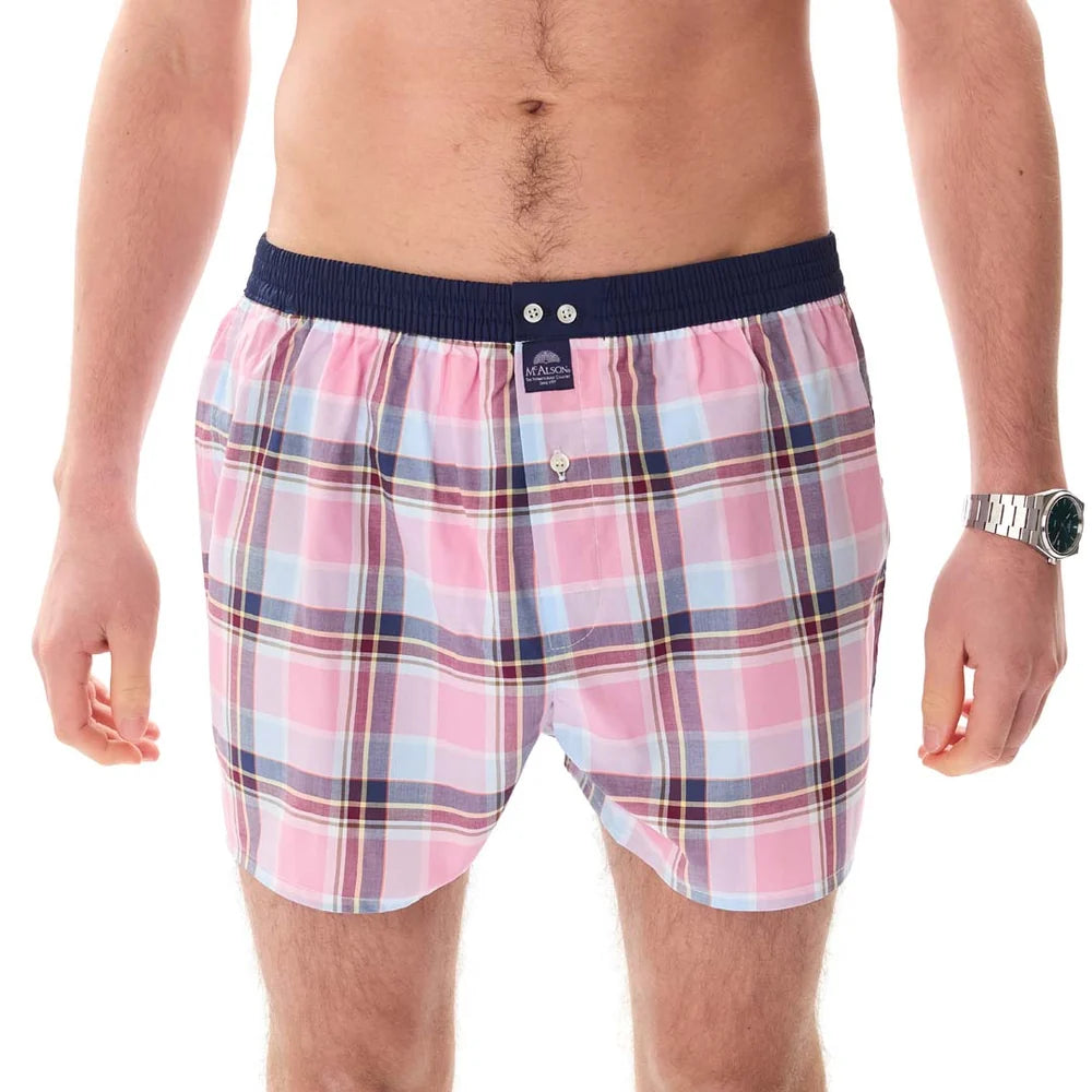 Boxer madras rosa blu McAlson