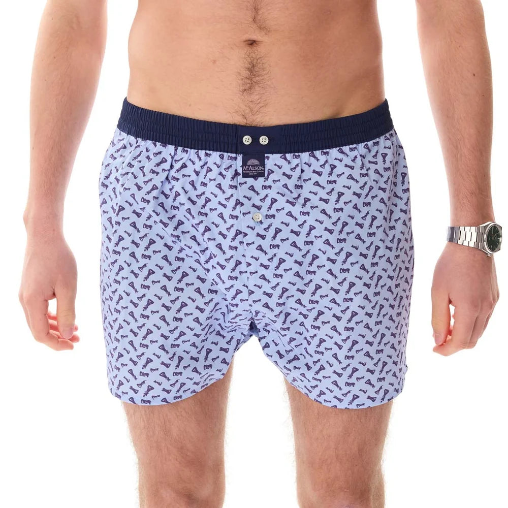 Boxer scacchi navy blu McAlson