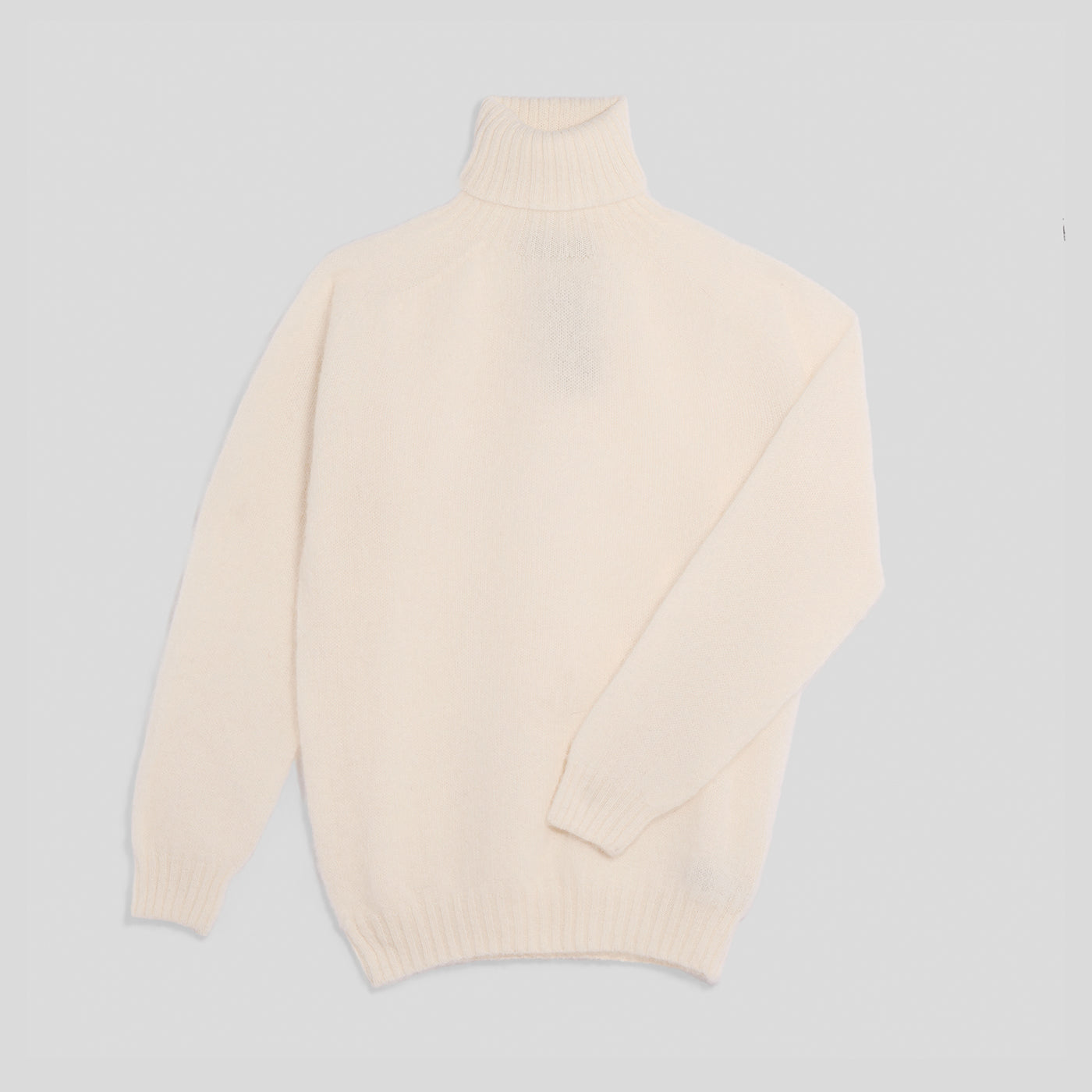 Collo alto raglan brushed shetland snow white Monsieur