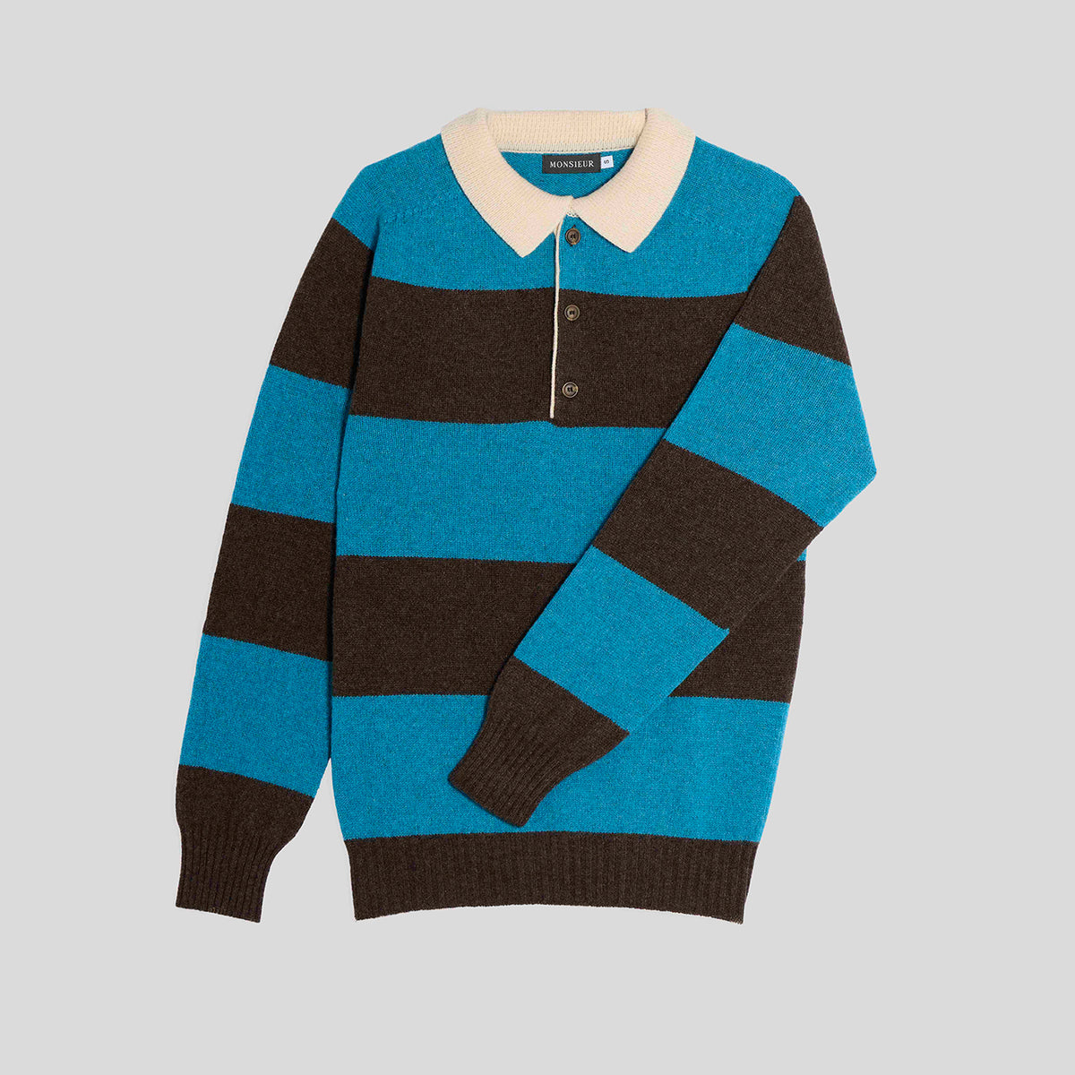 Polo rugby supersoft 2ply lambswool turchese moro Monsieur