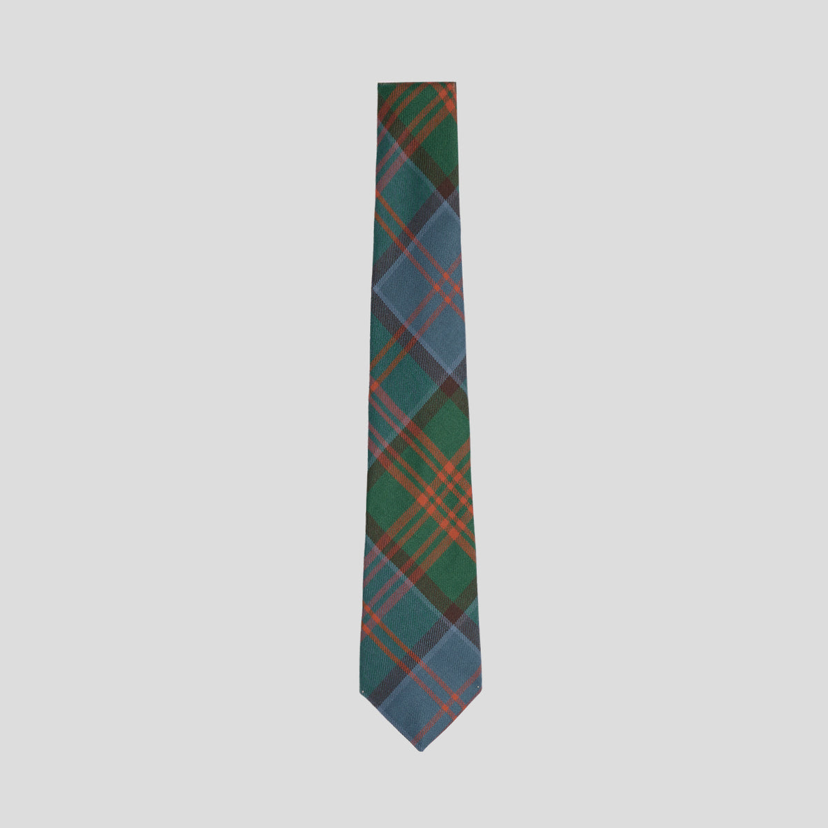 Cravatta lana tartan verde arancione light blue Monsieur