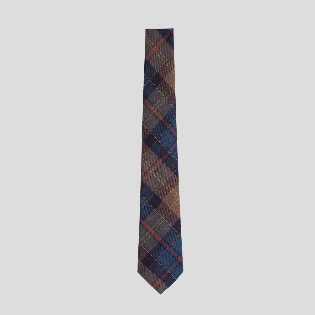 Cravatta lana tartan petrolio marrone Monsieur