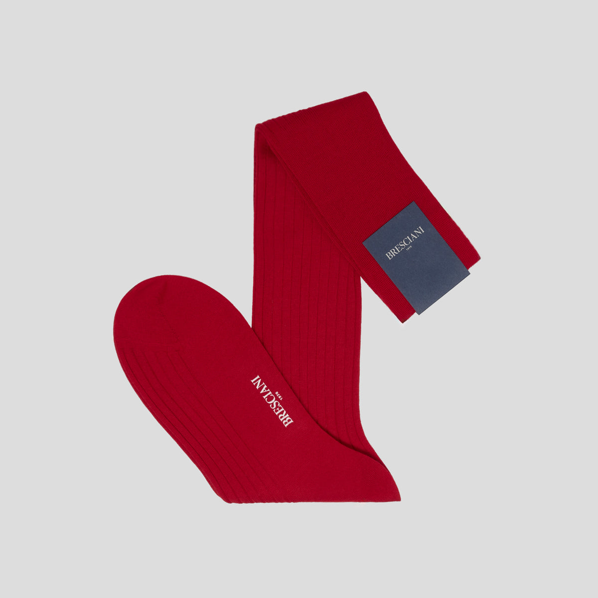 Calze cashmere seta tinta unita rosso Bresciani